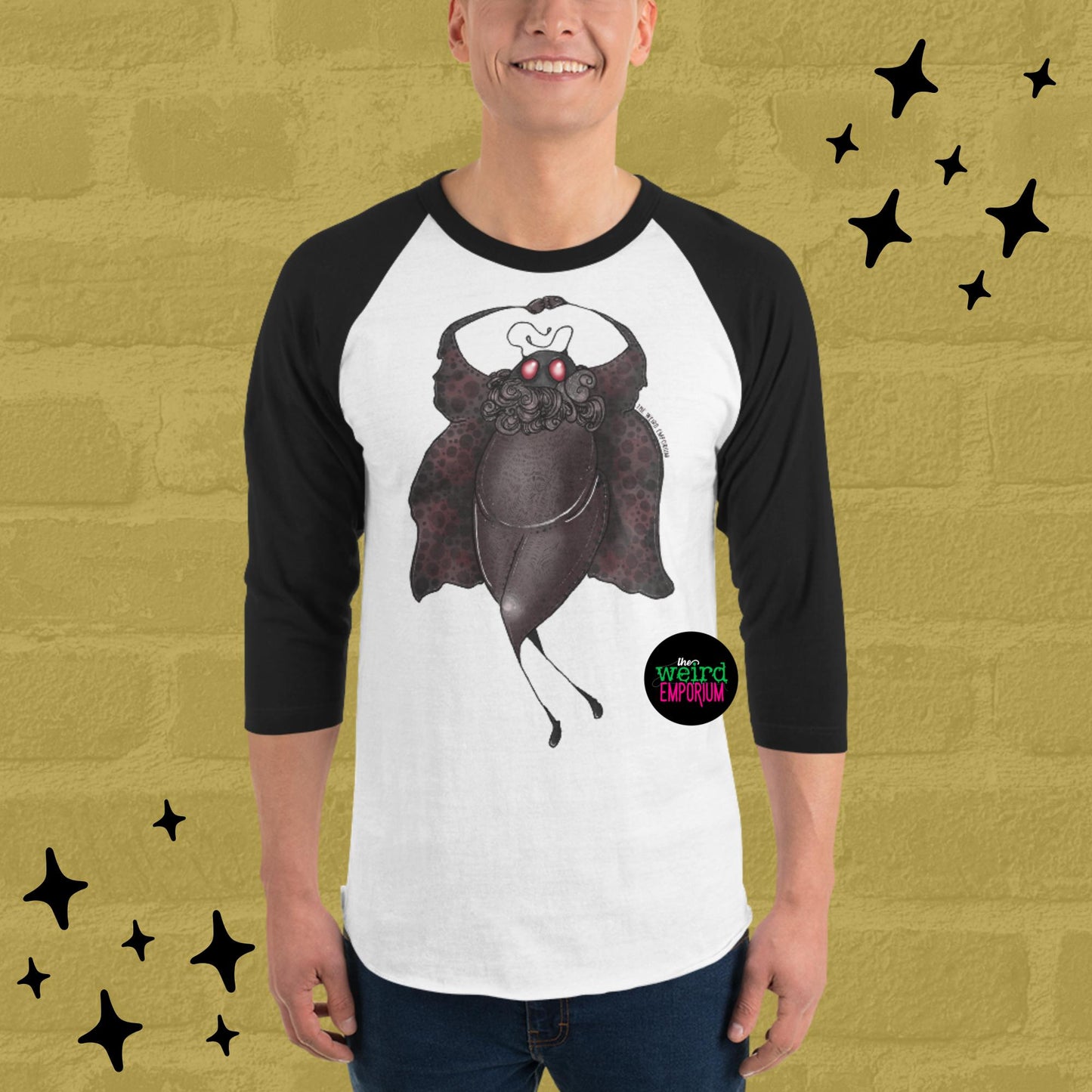 Dancing Mothman Baseball Tee Raglan