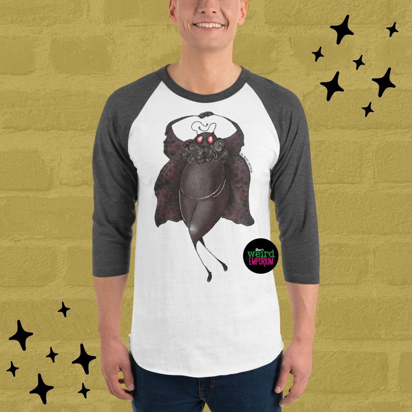 Dancing Mothman Baseball Tee Raglan