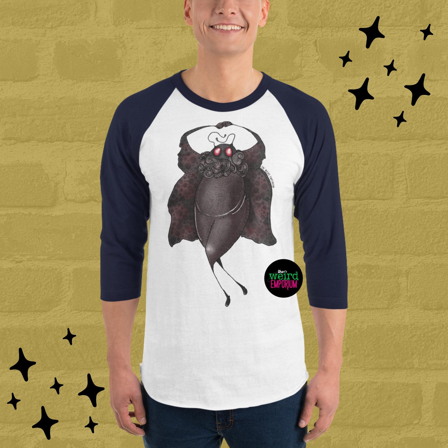 Dancing Mothman Baseball Tee Raglan