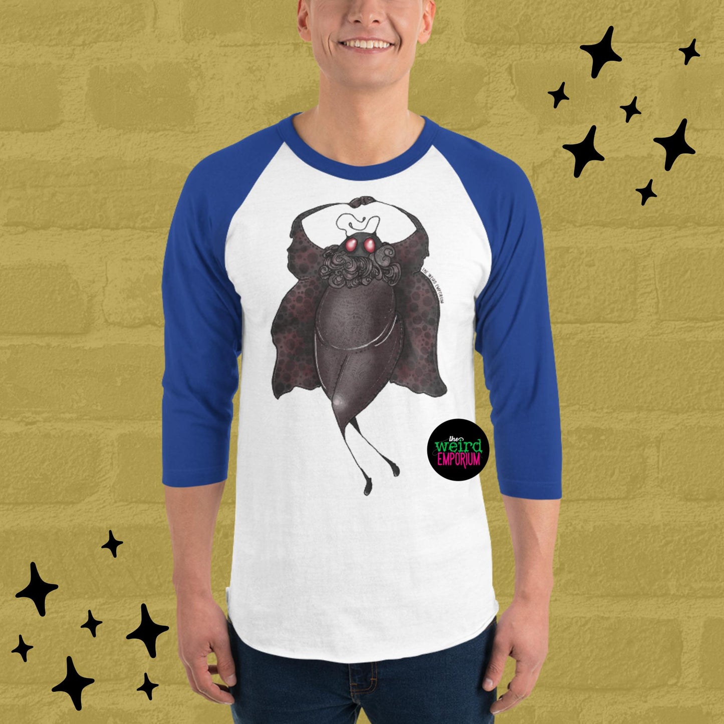Dancing Mothman Baseball Tee Raglan