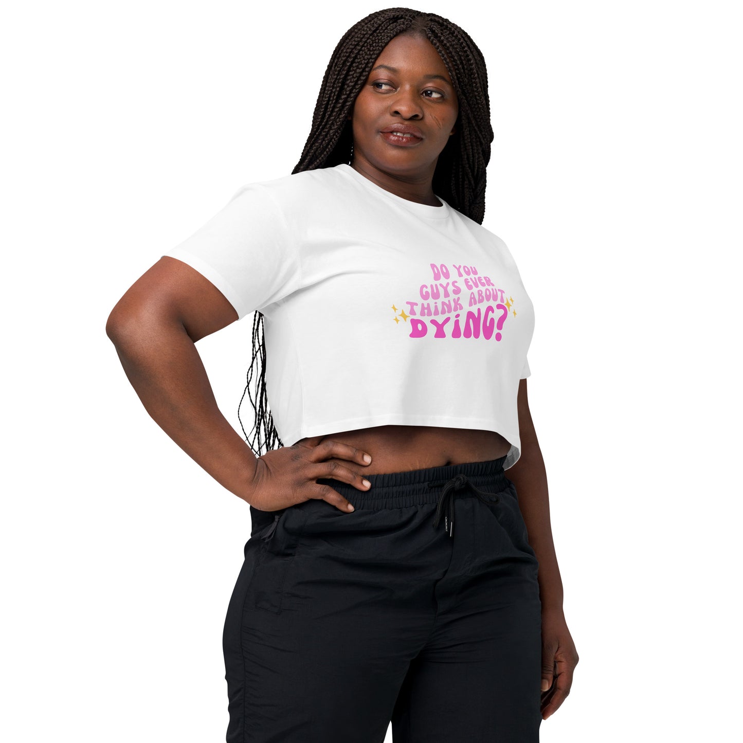 Do you ever think of dying Women’s crop top (Barbie Movie)