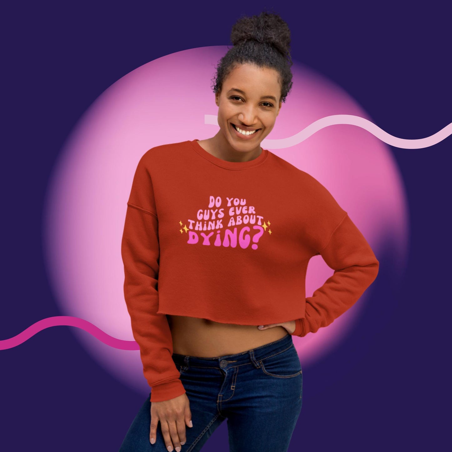 Do you ever think of dying Crop Sweatshirt (Barbie Movie)
