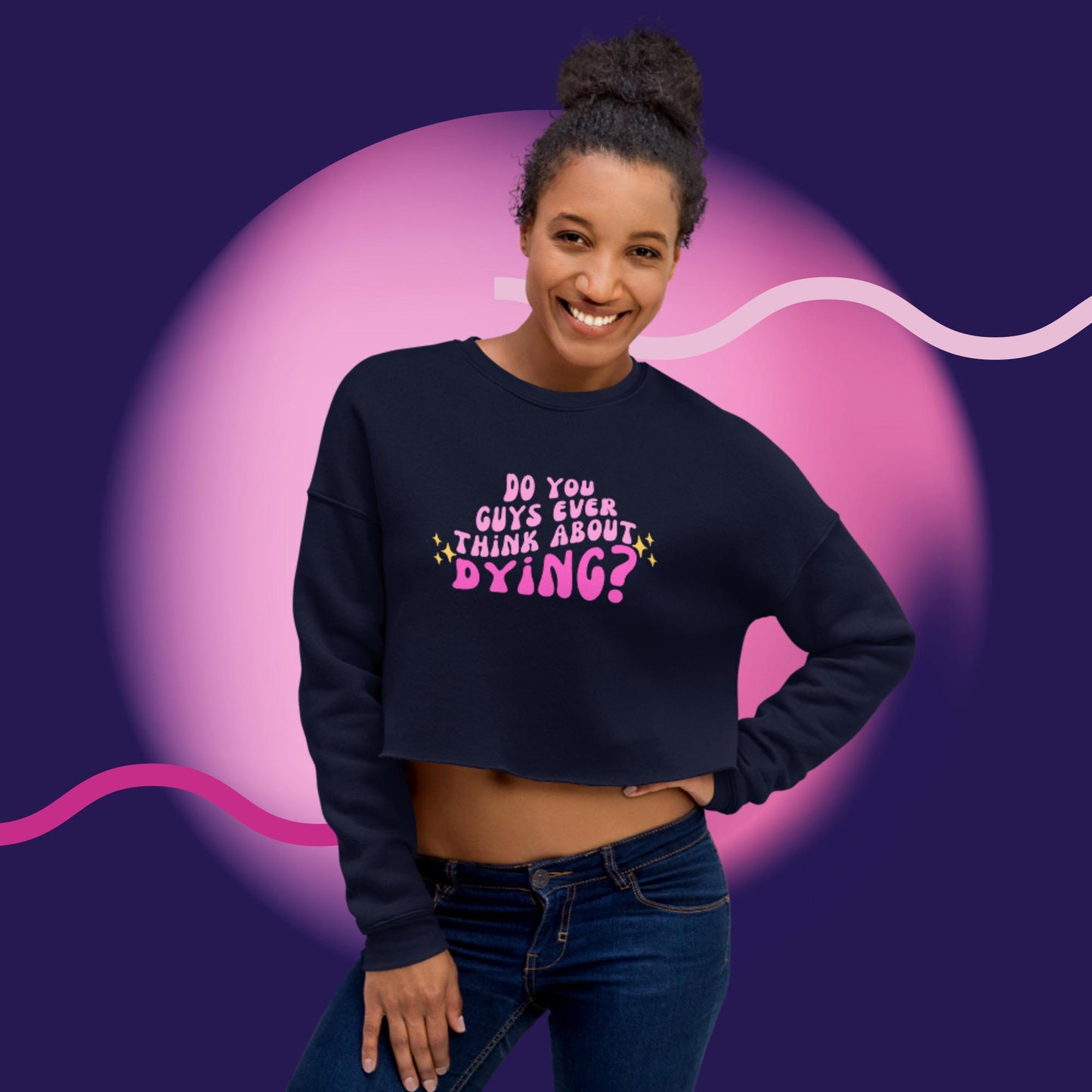 Do you ever think of dying Crop Sweatshirt (Barbie Movie)