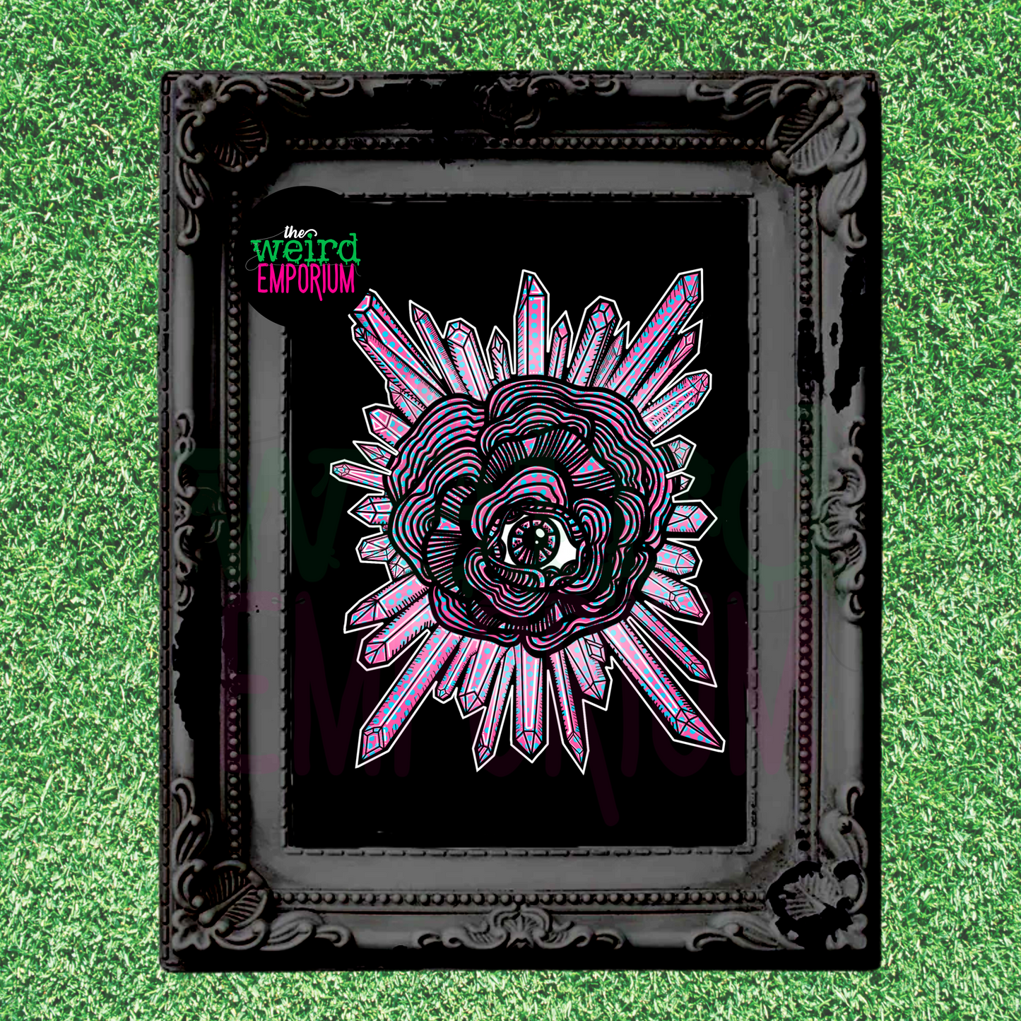 Pink Dot Eyeball Crystals Print