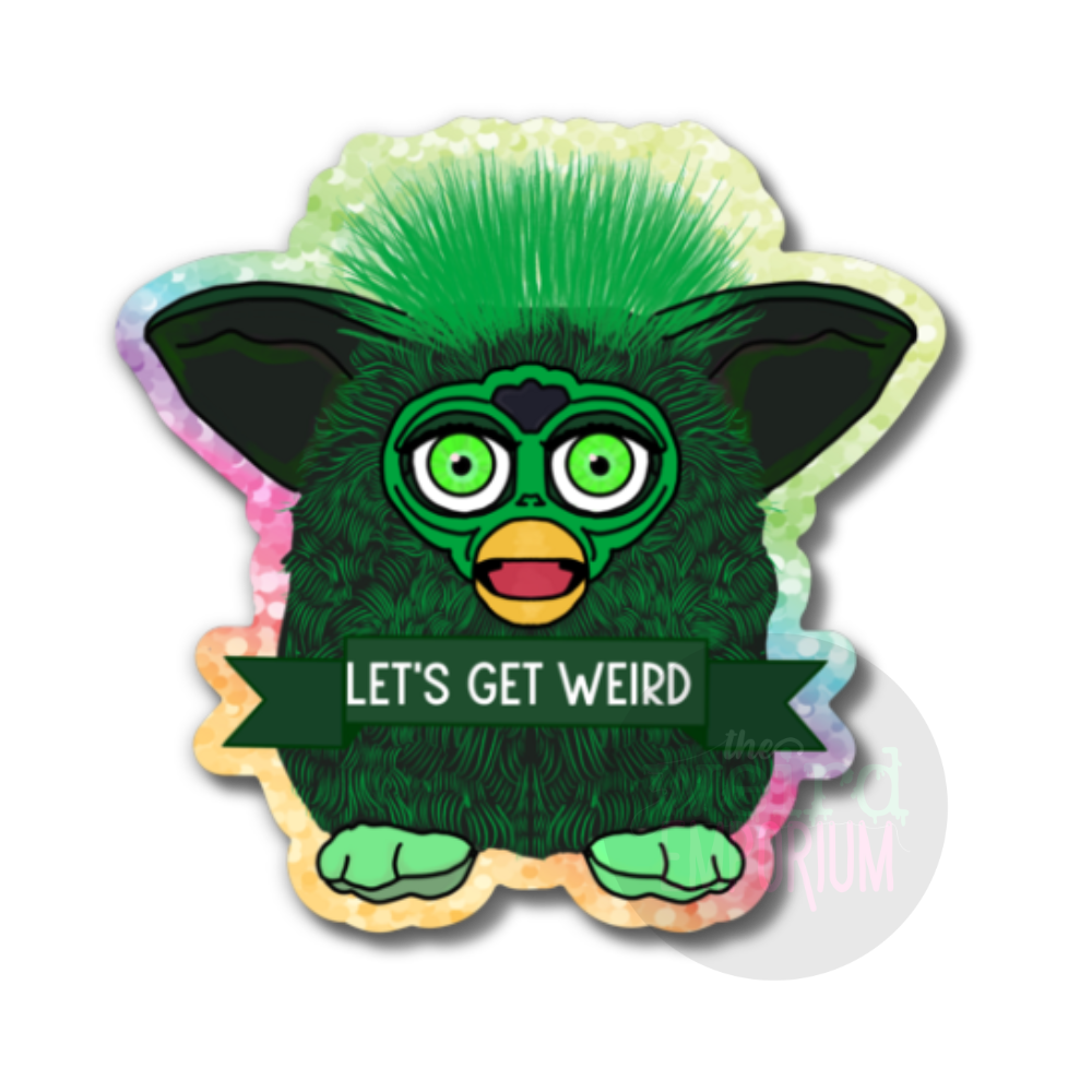 Let's Get Weird Furby Glitter Sticker
