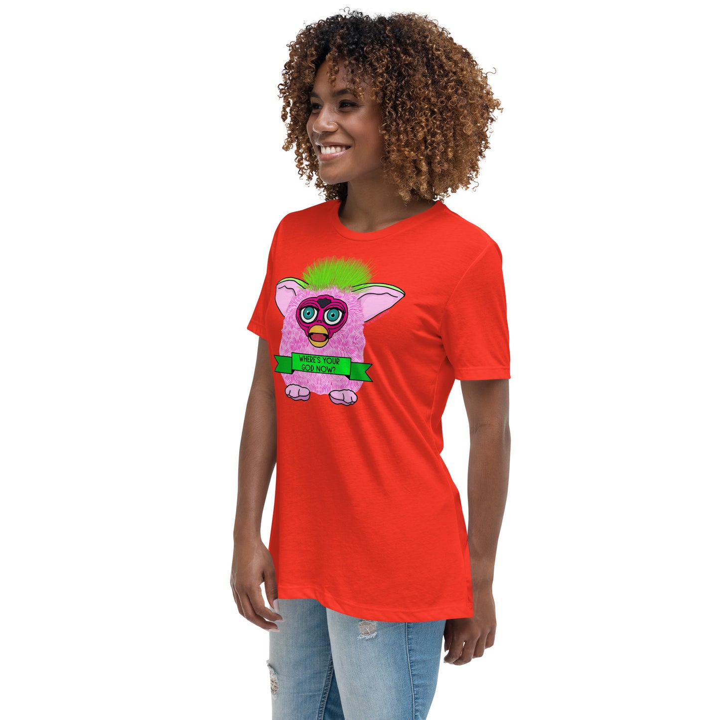 Furby - Where's Your God Now? Women's Relaxed T-Shirt