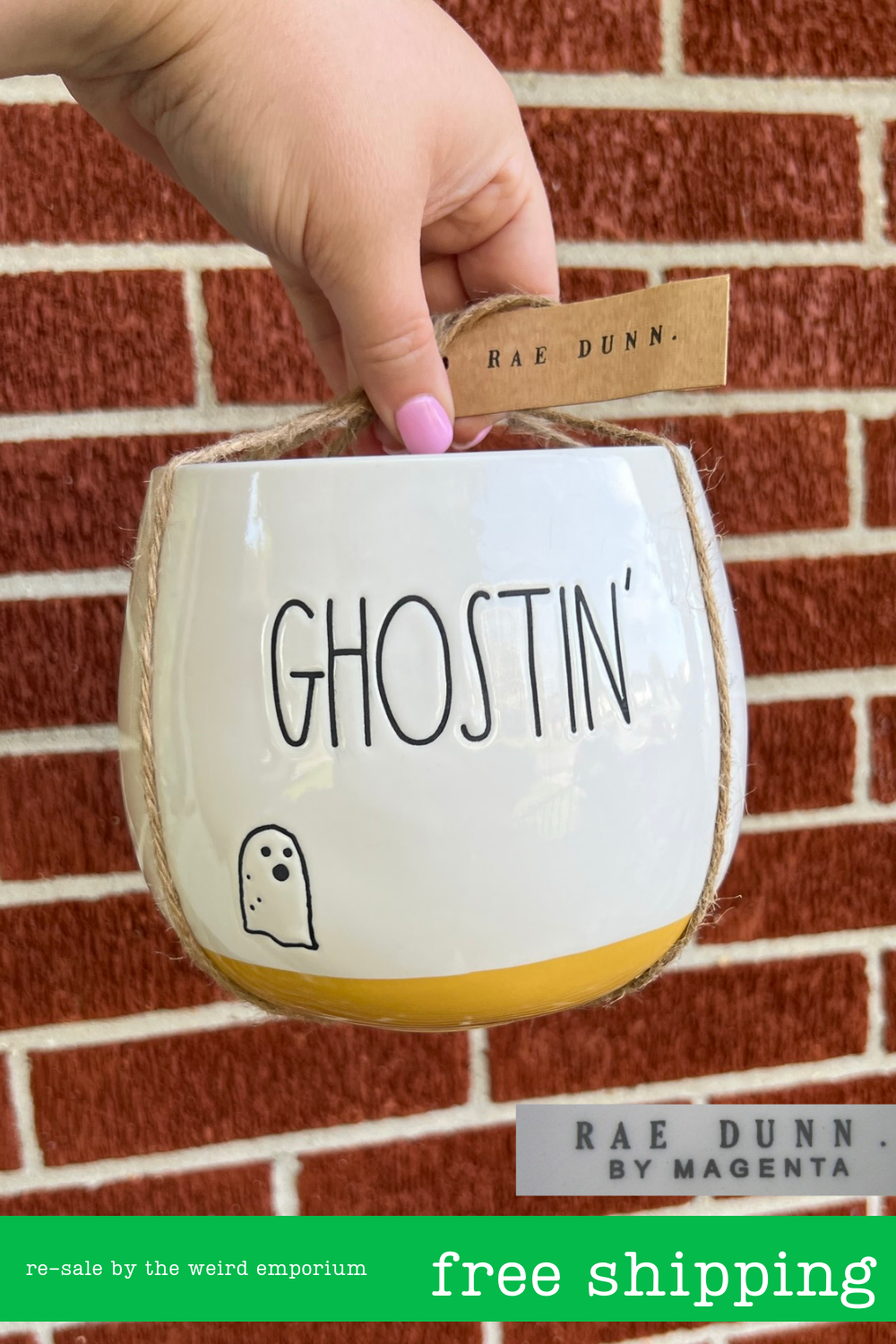 Re-sale Rae Dunn x Magenta Halloween Planters (Ghostin', Spookin', Hauntin')