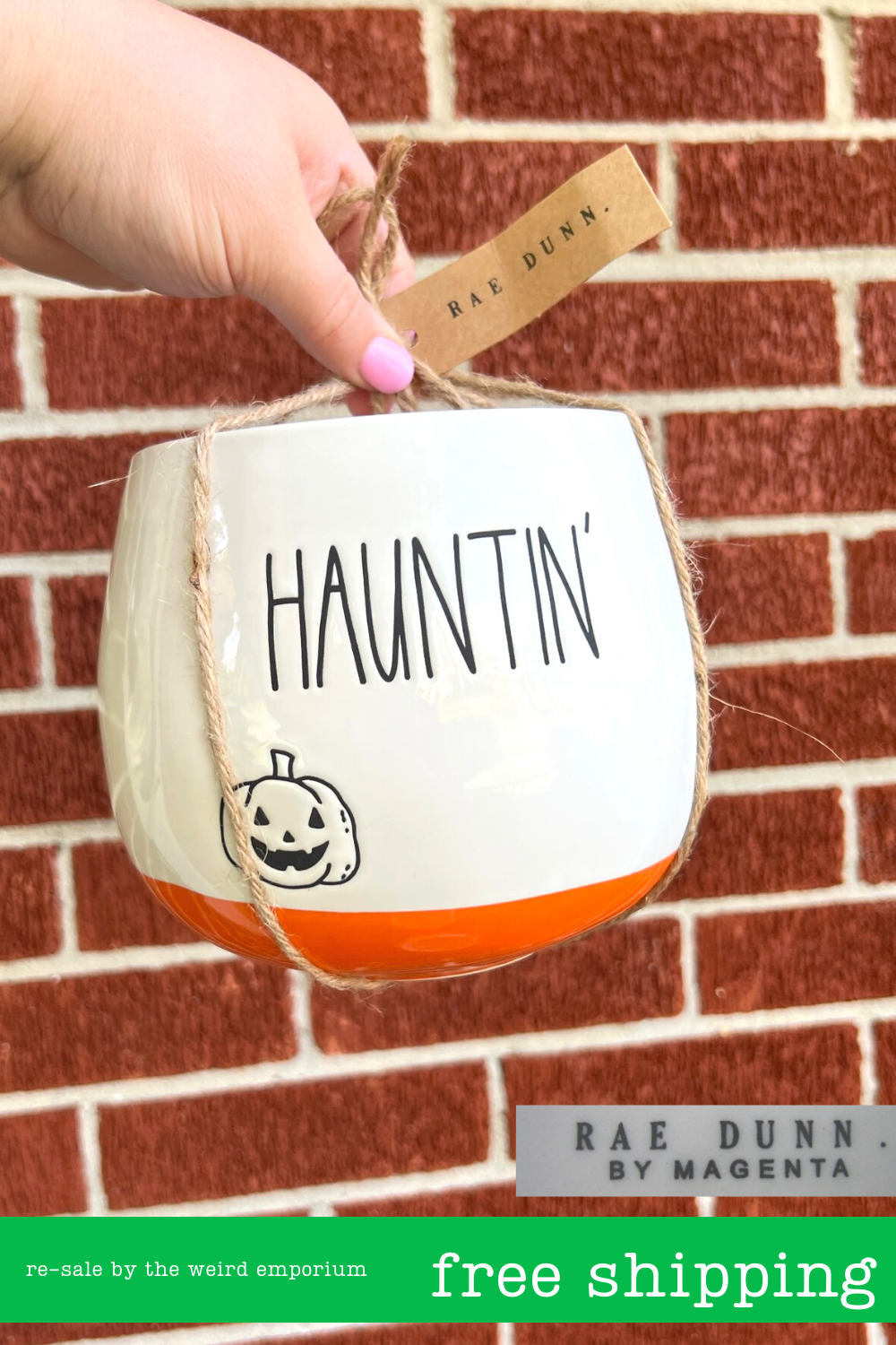 Re-sale Rae Dunn x Magenta Halloween Planters (Ghostin', Spookin', Hauntin')