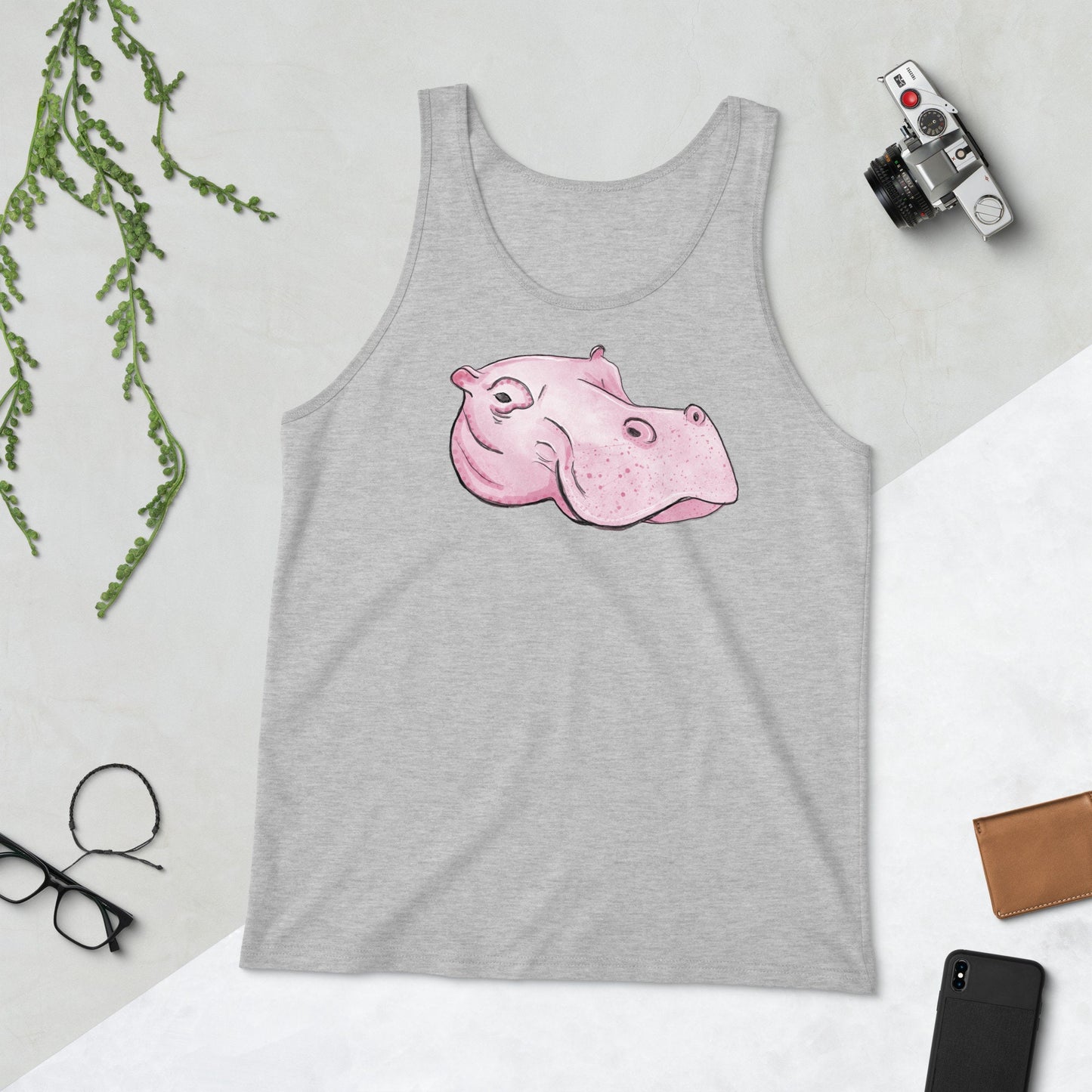 Pink Hippo Tank, Pink Hippo Shirt, Pink Tshirt, Hippo Tshirt,