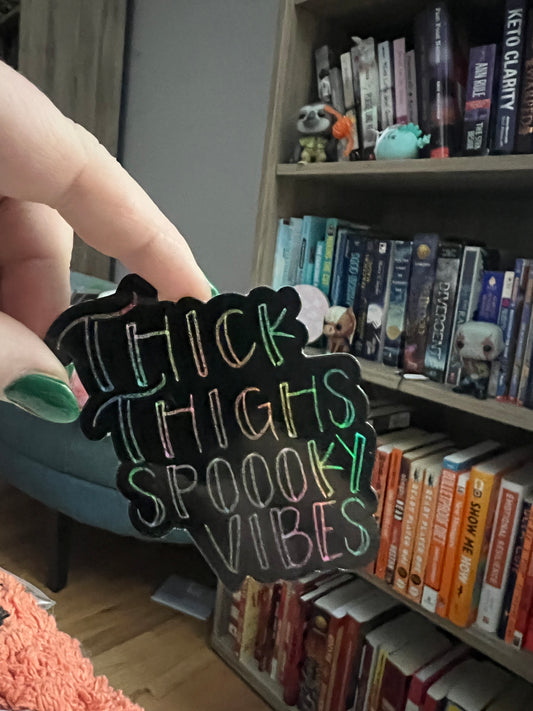 Thick Thighs Spooky Vibes Sticker / Thick Thighs Sticker / Body Positivity / Spooky Sticker / Halloween Sticker / the weird emporium