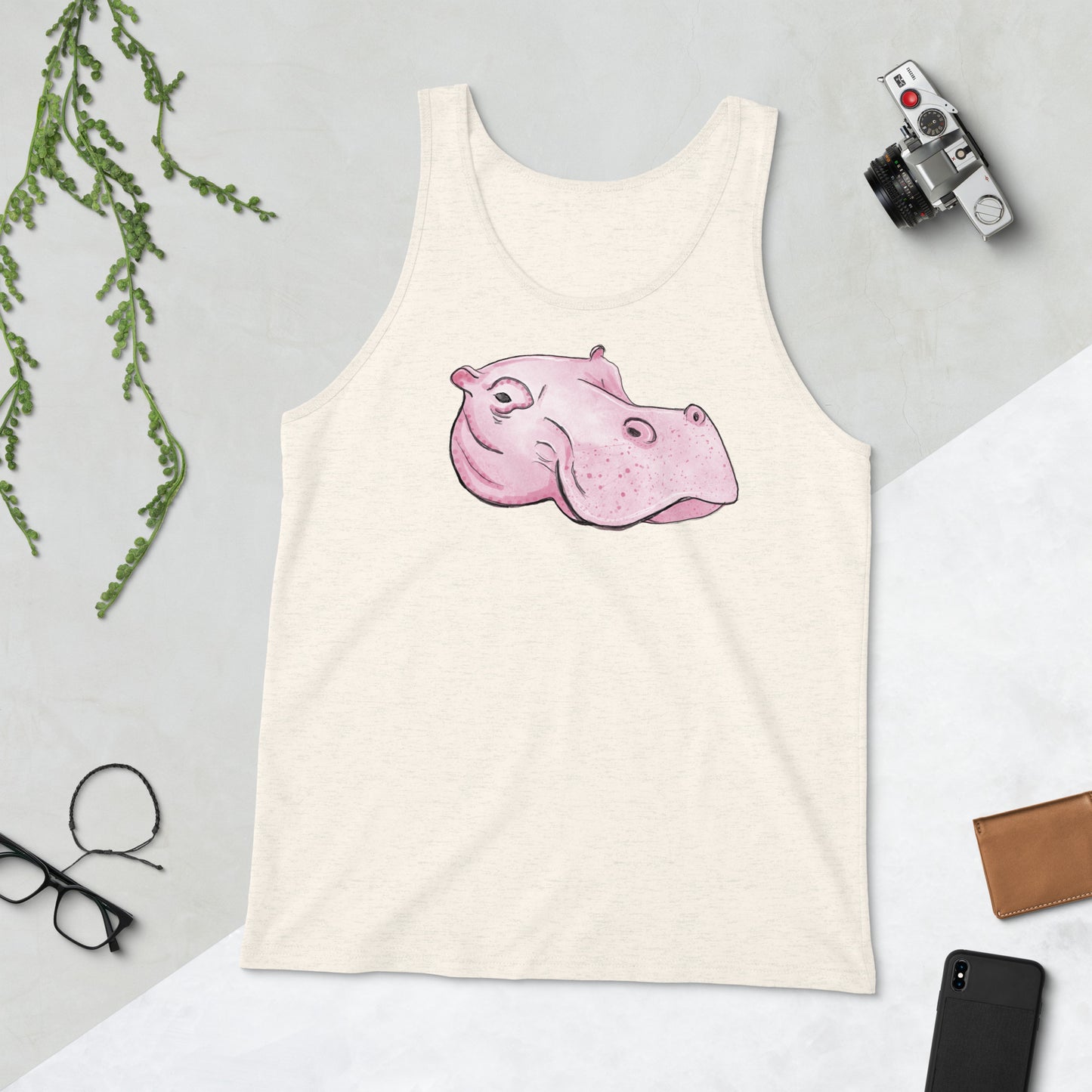 Pink Hippo Tank Top