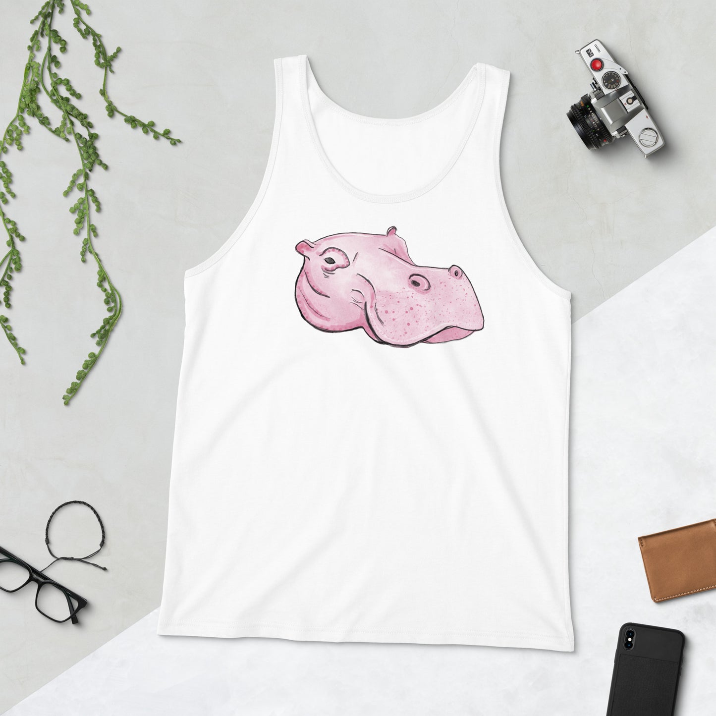 Pink Hippo Tank Top